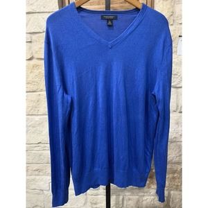 Banana Republic Luxury Blend Men’s V Neck Long Sleeve Sweater Royal Blue Size L